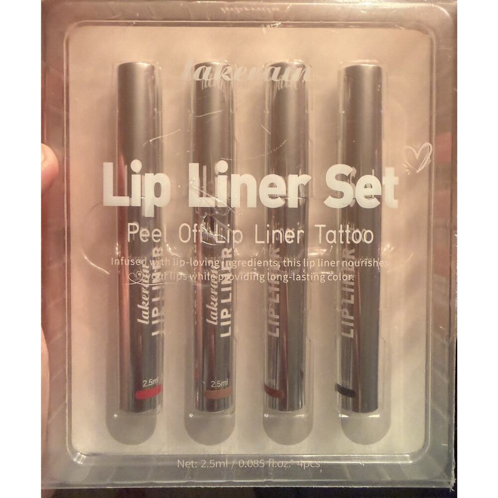Lakerain 4Pcs Peel Off Lip Liner Stain Set-Proof, Waterproof Nude Matte Lip Tint